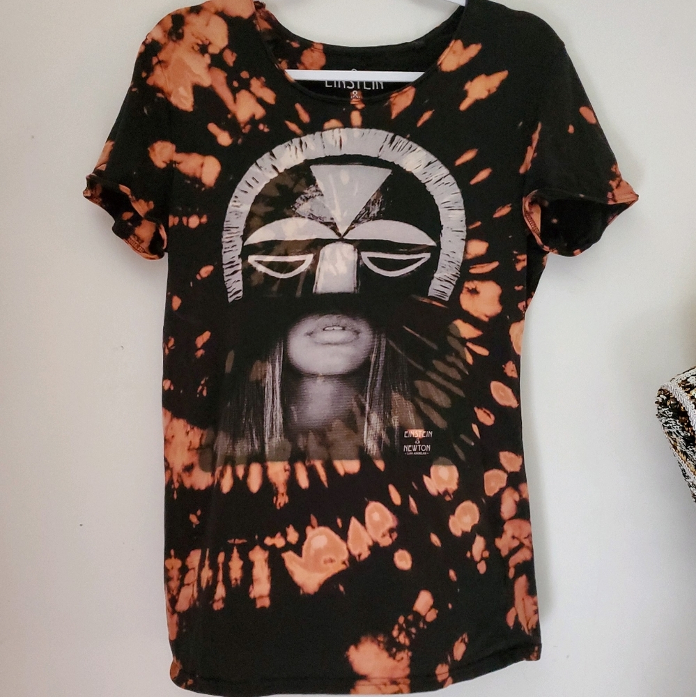 Custom Bleach Tie Dye Tribal Girl V Neck Tee